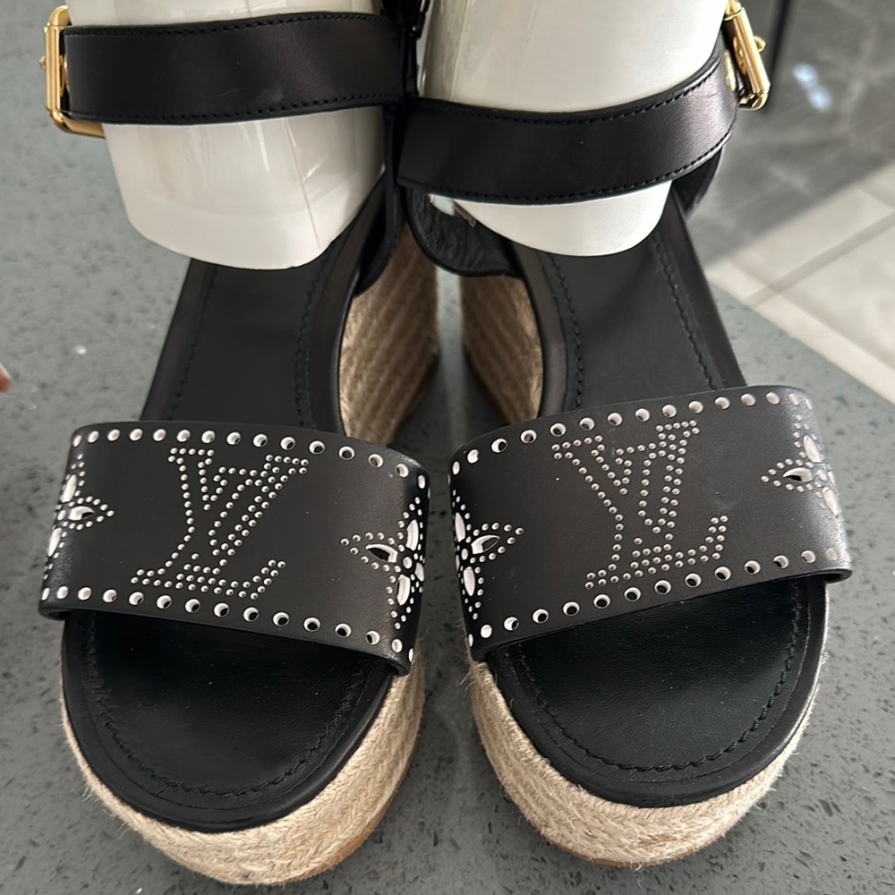 Louis Vuitton Black Espadrille Sandals